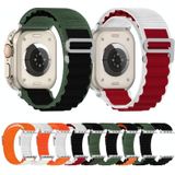 Dubbele kleur nylon horlogeband voor Apple Watch-serie 8 & 7 41 mm / SE 2 & 6 & SE & 5 & 4 40 mm / 3 & 2 & 1 38 mm (zwart + groen)
