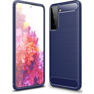 For Samsung Galaxy S30 Brushed Texture Carbon Fiber TPU Case(Navy Blue)