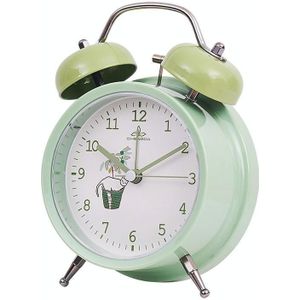 Student Cute Style Bell Alarm Clock Bedside Mute Clock With Light Specification? Y36 4 Inch (Green)