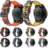 Voor Garmin Fenix 7 Pro 47 mm 22 mm camouflage siliconen horlogeband (camouflage oranje)