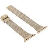 For Apple Watch Series 6 & SE & 5 & 4 44mm / 3 & 2 & 1 42mm Milanese Stainless Steel Watchband(Vintage Gold)