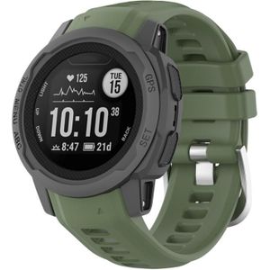 For Garmin Instinct 2S Silicone Watch Band(Dark Green)