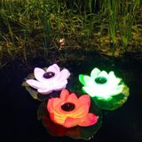 Solar Outdoor Waterproof Floating Light Garden Courtyard Lotus Light(Purple)