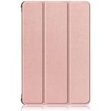 For Huawei Enjoy Tablet 2 10.1 inch / Honor Pad 6 10.1 inch Solid Color Horizontal Flip Leather Case with Three-folding Holder & Sleep / Wake-up Function(Rose Gold)