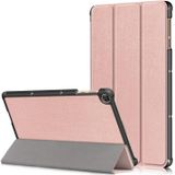 For Huawei Enjoy Tablet 2 10.1 inch / Honor Pad 6 10.1 inch Solid Color Horizontal Flip Leather Case with Three-folding Holder & Sleep / Wake-up Function(Rose Gold)