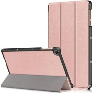 For Huawei Enjoy Tablet 2 10.1 inch / Honor Pad 6 10.1 inch Solid Color Horizontal Flip Leather Case with Three-folding Holder & Sleep / Wake-up Function(Rose Gold)