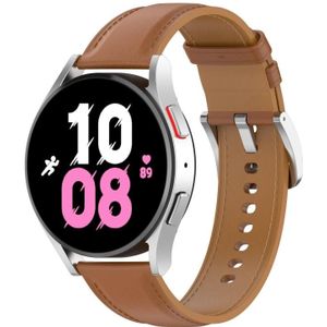 For Samsung Galaxy Watch 5 44mm Premium Leather Watch Band(Bight Brown)