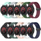 Voor Garmin Venu Sq 2 Muziek 20mm Effen Kleur Magnetische Sluiting Siliconen Horlogeband (Olijfgroen)