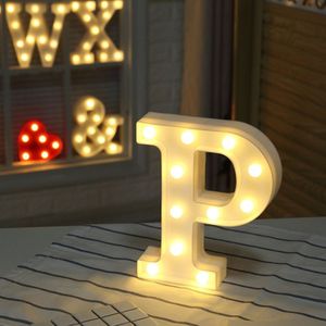 Alphabet P English Letter Shape Decorative Light  Dry Battery Powered Warm White Standing Hanging LED Holiday Light