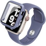 Voor Apple Watch SE 2022 40 mm imak siliconen horlogeband pc-frame met gehard glasfilm