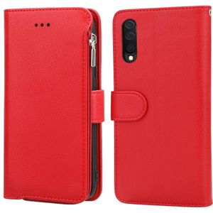 For Samsung Galaxy A70 Microfiber Zipper Horizontal Flip Leather Case(Red)