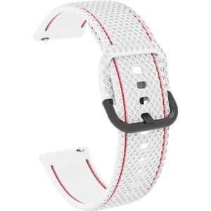 20mm For Samsung Galaxy Watch Active 2 Two-color Stitching Silicone Replacement Strap Watchband(White)
