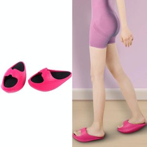 Sculpting Hip-Lifting Stovepipe Thick-Soled Lacing Slippers Rocking Shoes  Size: S(Rose Red)
