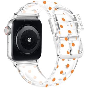 Vierkante gesp transparante horlogeband voor Apple Watch Series 7 45 mm / 6 & SE & 5 & 4 44mm / 3 & 2 & 1 42 mm