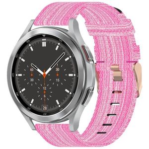 For Samsung Galaxy Watch4 Classic 46mm 20mm Nylon Woven Watch Band(Pink)