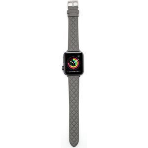 Rhombus Top Layer Cowhide Leather Watch Band voor Apple Watch Series 7 45 mm / 6 & SE & 5 & 4 44mm / 3 & 2 & 1 42 mm