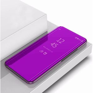 For Huawei Nova 6 Plated Mirror Horizontal Flip Leather with Stand Mobile Phone Holster(Purlple)