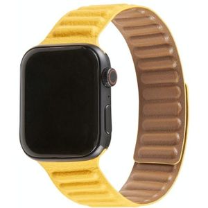 Loop Leather Watchband For Apple Watch Series 6 & SE & 5 & 4 44mm / 3 & 2 & 1 42mm(Yellow)