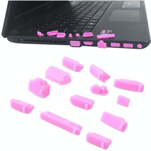 13 in 1 Universal Silicone Anti-Dust Plugs for Laptop (Pink)