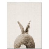 Rabbit Before and After the Computer Printing Decorative Painting Frameless Core  Size:21x30cm(Brown Rabbit Back)