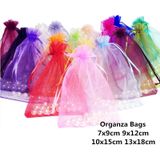 100 PCS Organza Gift Bags Jewelry Packaging Bag Wedding Party Decoration  Size: 7x9cm(D13 Light Purple)