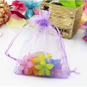 100 PCS Organza Gift Bags Jewelry Packaging Bag Wedding Party Decoration  Size: 7x9cm(D13 Light Purple)