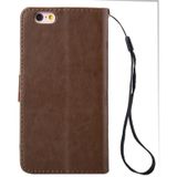 For iPhone 6 Plus & 6s Plus Crazy Horse Texture Printing Horizontal Flip Leather Case with Holder & Card Slots & Wallet & Lanyard(Brown)