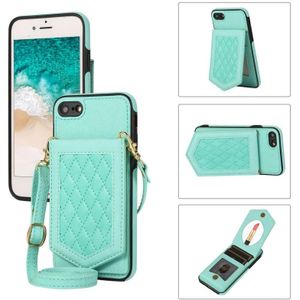 Voor iPhone 6s Plus / 6 Plus Rhombic Texture RFID-telefoonhoes met Lanyard & Mirror