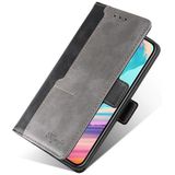 Voor Motorola Moto G50 Contrast Kleur Side Buckle Lederen telefoonhoesje (zwart + grijs)