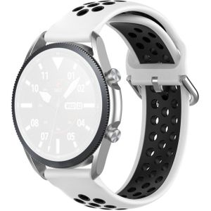 For Galaxy Watch 3 45mm Silicone Sports Two-tone Strap  Size: 22mm(White Black)