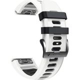 Voor Garmin Epix Gen2 22mm Silicone Sports Two-Color Watch Band (White+Black)