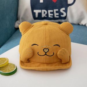 MZ8986 Cartoon Cat Embroidery Pattern Baby Hat Spring and Autumn Thin Cap Children Sunscreen Sun Hat  Size: Suitable for Baby 6-24 Months(Yellow)