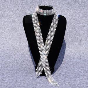 Zilveren vrouwen lovertjes Rhinestone Bow tie Dance Costume accessoires