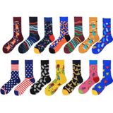 3 Pairs Men Tube Socks Cotton Color Flag Street Trendy Socks  Type:1911-8(EUR 39-46)