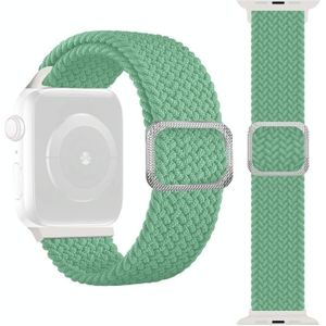 Gesp gevlochten elastische band watchband voor Apple Watch Series 7 & 6 & sE & 5 & 4 44mm / 3 & 2 & 1 42mm (Pistache)