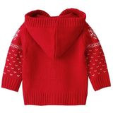 Boys And Girls Cartoon Baby Hooded Knit Jacket (Color:Red Size:100cm)