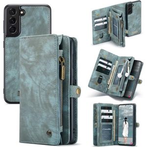 For Samsung Galaxy S21 FE CaseMe 008 Detachable Multifunctional Horizontal Flip Leather Case  with Card Slot & Holder & Zipper Wallet & Photo Frame(Blue)