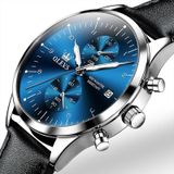 OLEVS 2880 heren multifunctioneel zakelijk waterdicht lederen band quartz horloge