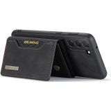 For Samsung Galaxy S21 FE DG.MING M2 Series 3-Fold Multi Card Bag + Magnetic Back Cover Shockproof Case with Wallet & Holder Function(Black)