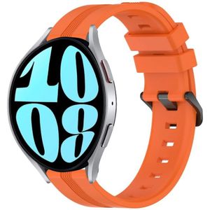 Voor Samsung Galaxy Watch 6 40 mm 20 mm concave gestreepte siliconen horlogeband