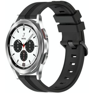 Voor Samsung Galaxy Watch 4 Classic 42 mm 20 mm concave gestreepte siliconen horlogeband