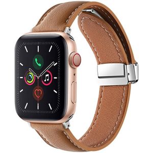 Echt lederen horlogeband met vouwsluiting voor Apple Watch Series 8&7 41mm / SE 2&6&SE&5&4 40mm / 3&2&1 38mm