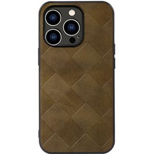 Weef plaid pu -telefoonhoesje voor iPhone 14 Pro