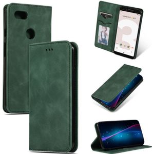 Retro Skin Feel Business Magnetic Horizontal Flip Leather Case for Google Pixel 3(Army Green)