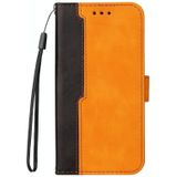 Voor Xiaomi Redmi 10 Business Stitching-Color Horizontale Flip PU Lederen Case met houder & kaart slots & fotolijst (oranje)
