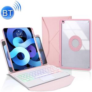 Z102B-AS Pen Slot Touchpad Backlight Bluetooth Toetsenbord Lederen Tablet Case Voor iPad 10.2 2021/2020/2019 (Roze)