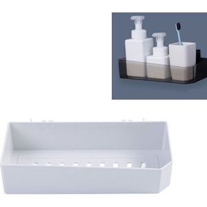 3 PCS Bathroom Seamless Non-perforated Shelf Wall Hanging Storage Basket(Solid White)