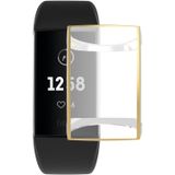 For Fitbit Charge 3 Full Coverage Plating TPU Watch Case(Gold)