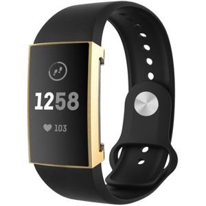 For Fitbit Charge 3 Full Coverage Plating TPU Watch Case(Gold)