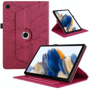 Voor Samsung Galaxy Tab A8 10.5 Tree Life Reliëf Rotatie Lederen Smart Tablet Case(Rood)